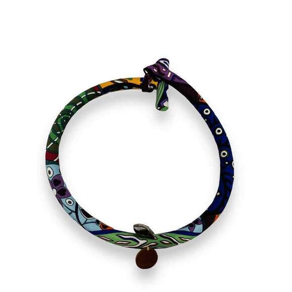 HERMES Multicolor Silk Printed Petit Bridle H Necklace - Picture 2 of 4